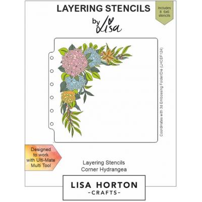 Lisa Horton Crafts Layering Stencils - Corner Hydrangea